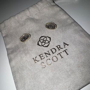 Ellie Gold and Silver Drusy Stud Earrings